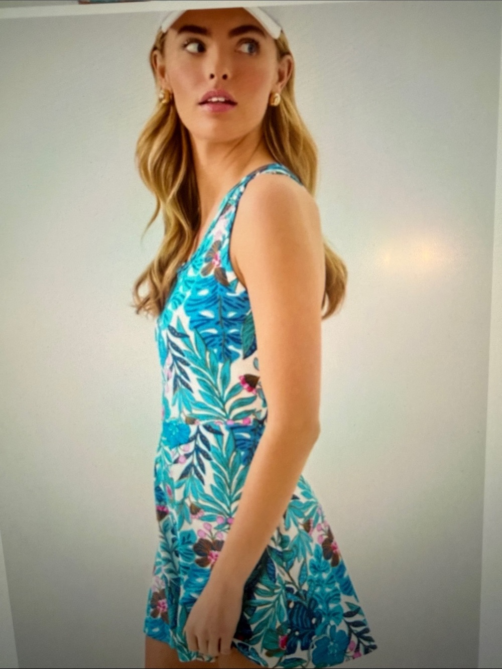 Lilly Pulitzer Blue Tropical Luxletic forehand active dress, NWTs sz M & shorts - Picture 3 of 7
